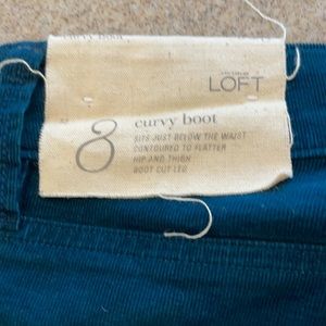 Ann Taylor Loft teal corduroy pants Curvy Boot